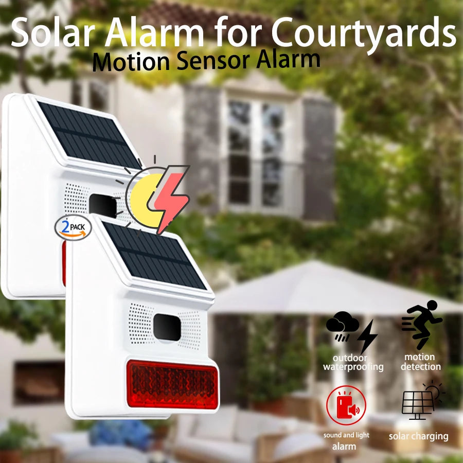 Home alarm 433MHZ Wireless Solar SIren Sound Light Flash Alarm Outdoor Alarm Horn for PGST GSM Home Security Alarm System