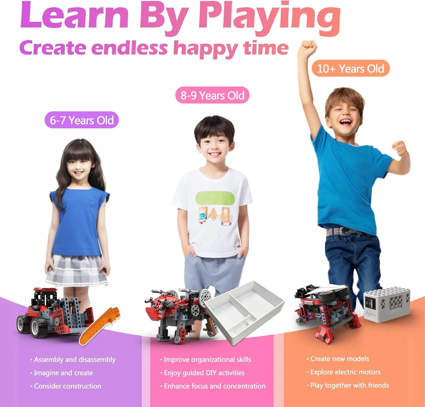 8 in 1 STEM Kits for Kids Age 6-8, DIY Electronic Monster Truck Building Kit, STEM Toys for Boys Craft Projects, Build Robot DIY