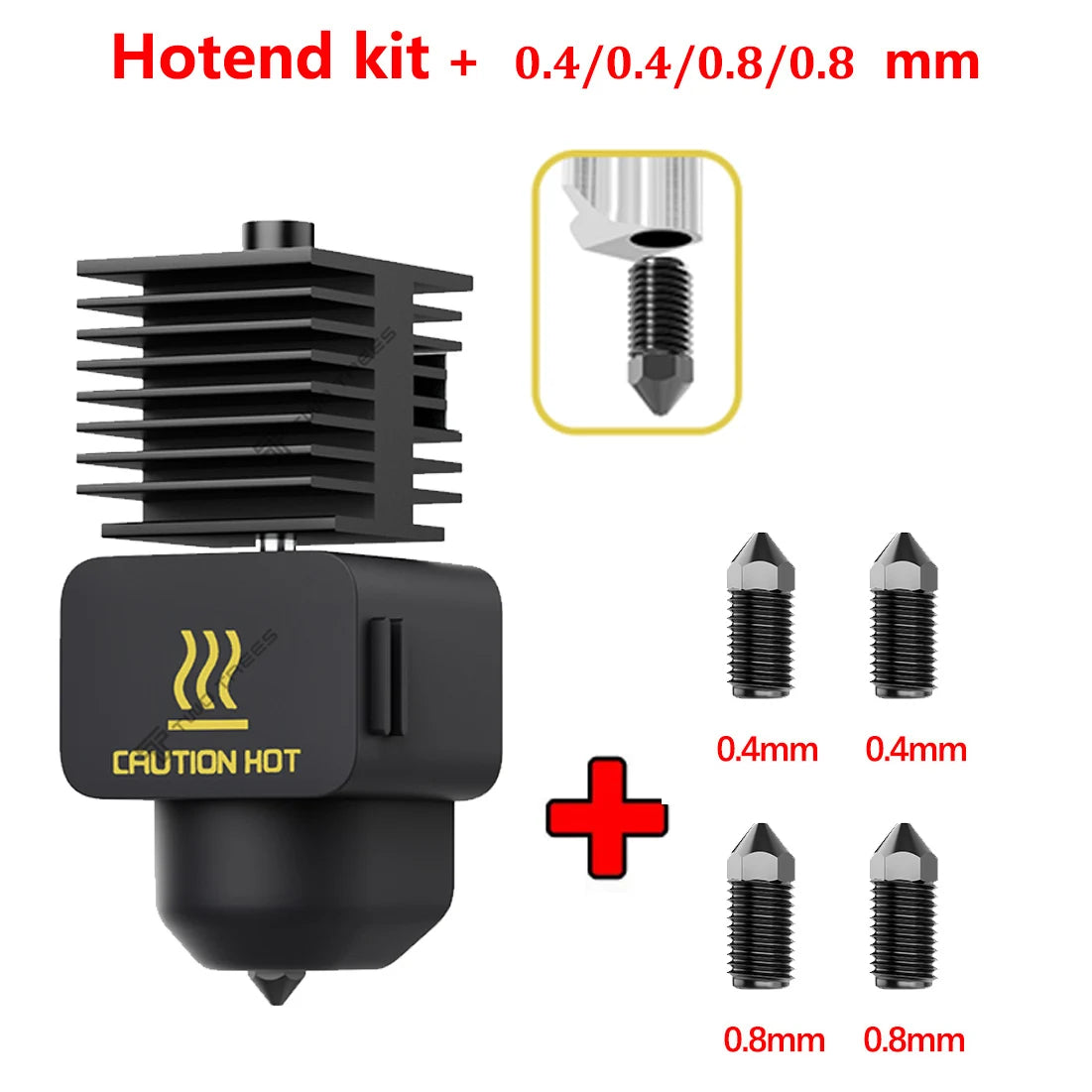 Hotend Kit For Bambu Lab A1/A1 Mini Fast Speed Hot End Assembly 0.2/0.4/0.6/0.8mm Hardened steel Nozzle 3D Printer Part