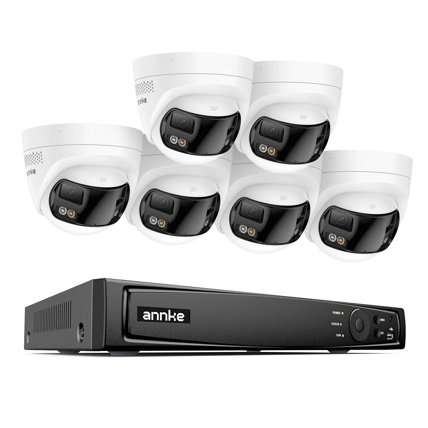 ANNKE security camera system 4k 8mp 180 Panoramic Dual Lens 8CH NVR cctv camera system Night Vision 8mp security camera outdoor