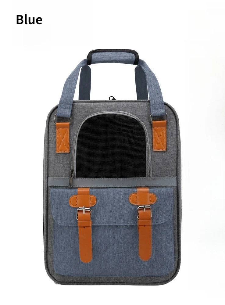 Wear-resistant Cat Backpack Pet Carrier Double Shoulder Bag for Outdoor Travel Portable Pet Bag