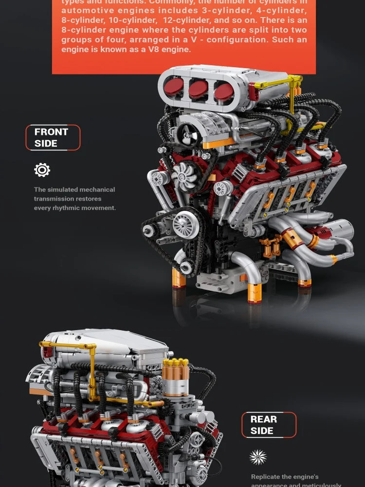 2347PCS Compact-sized Building Block Model Engine Toy Portable Fun Assembly Durable Highly Detailed Construction Set