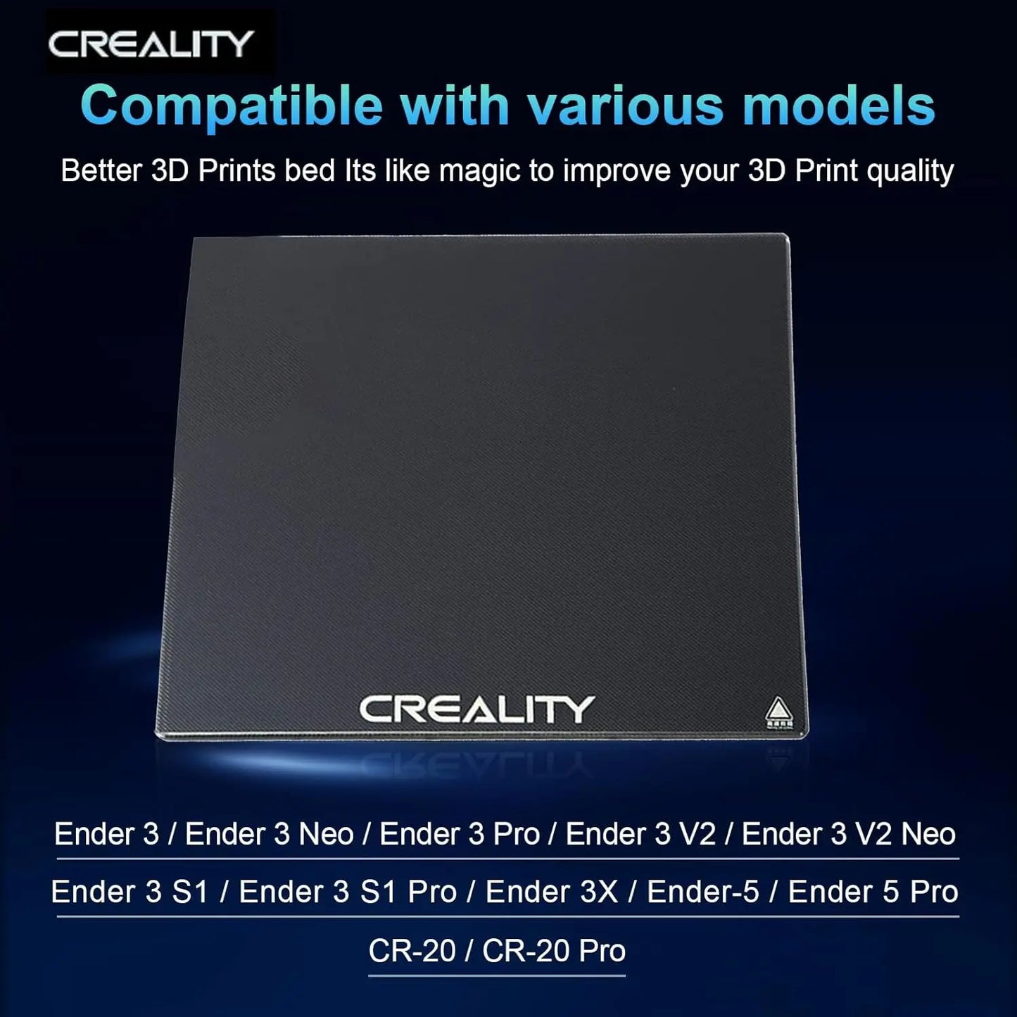 Creality Ender 3 Glass Bed Upgraded, Durable Glass Platform for 3D Printer, Tempered Glass Build Plate for Ender 3Pro/Ender 3 V2