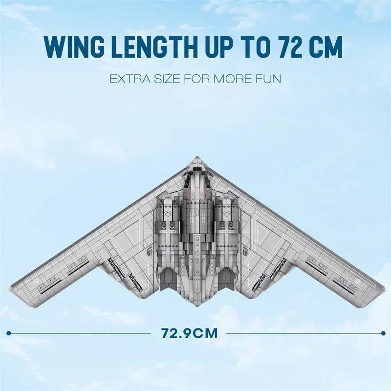 2063PCS B2 Military Stealth and Strategic Bomber Building Blocks Fighter Model with Missile Bomb Brick Toys for Boy Adult Gift