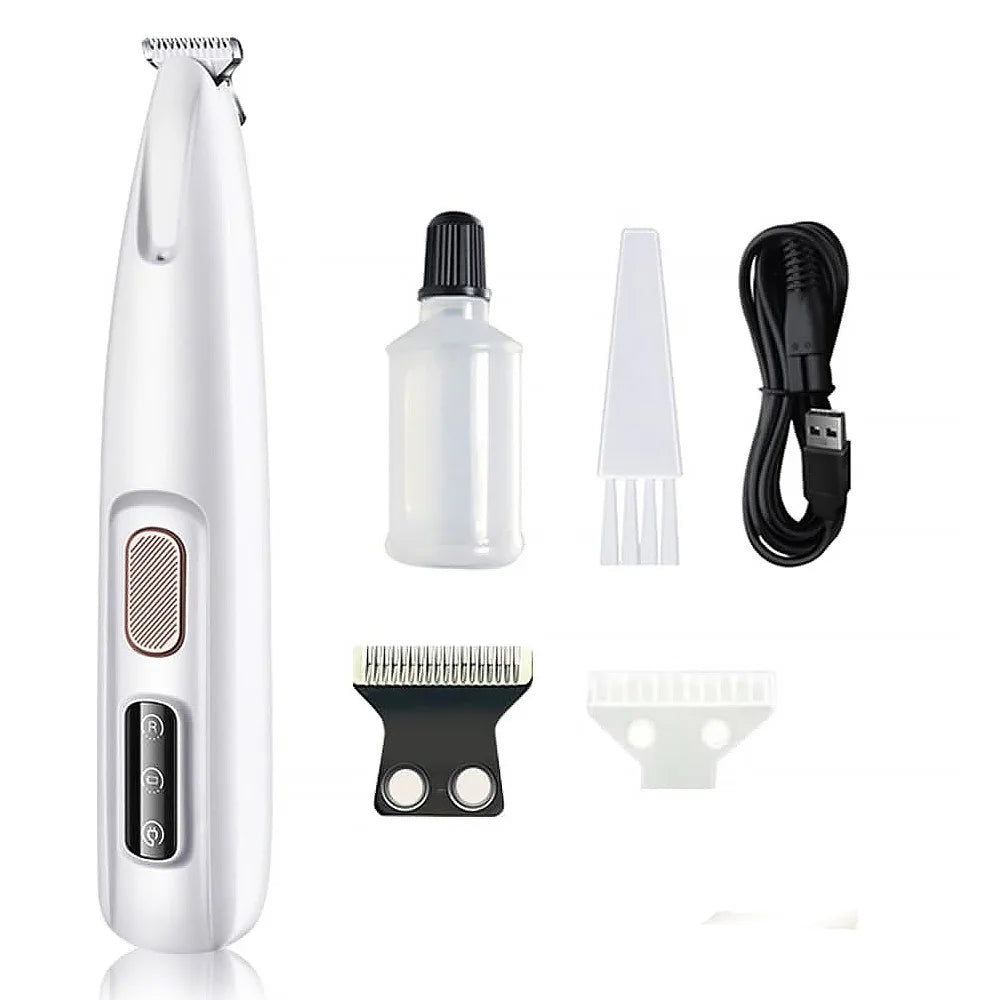 Cat Dog Paw Trimmer Rechargeable Pet Grooming Clippers with LED Light 18mm Precision Blade Low Noise for Paws Eyes Ears Face
