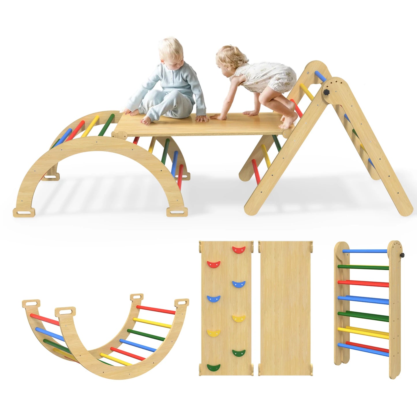5 in 1 Piller Triangle Set-Rainbow
