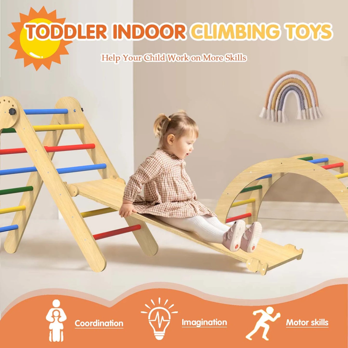 5 in 1 Piller Triangle Set-Rainbow