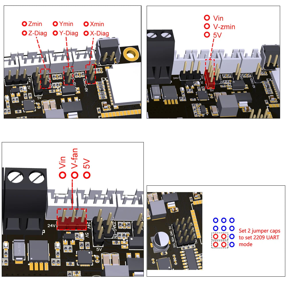 FYSETC E4 Board with Built-in Wi-Fi and Bluetooth 4 pcs TMC2209 240MHz 16M Flash 3D Printer Control Board Based for 3D Printer