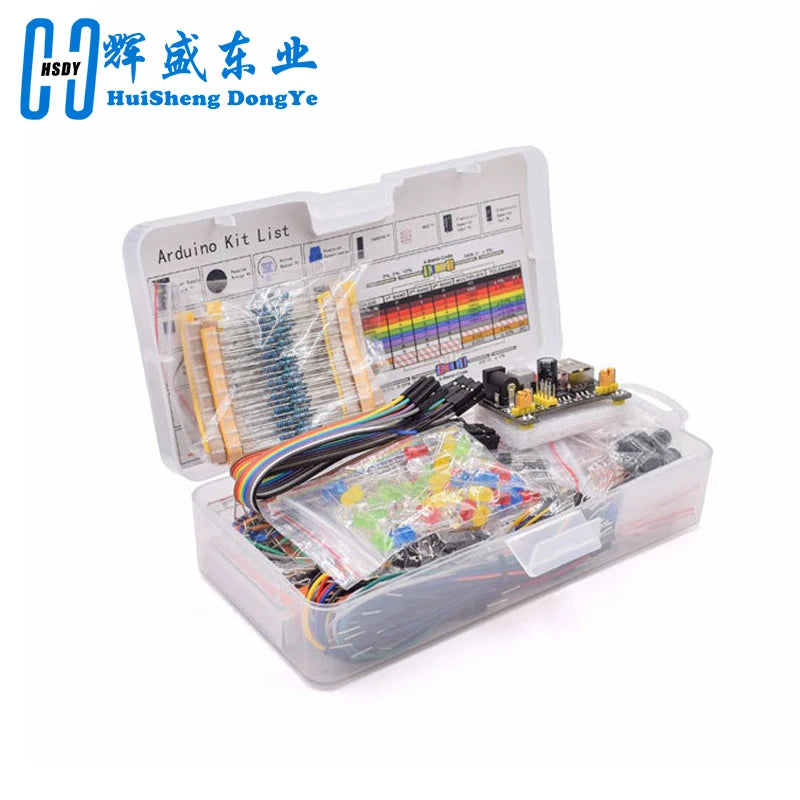 830 Hole Breadboard Kit for UNO R3 Component Kits Starter Kit MB-102 Jumper Caps Resistors LEDs Punchdowns Dupont Wire 2222