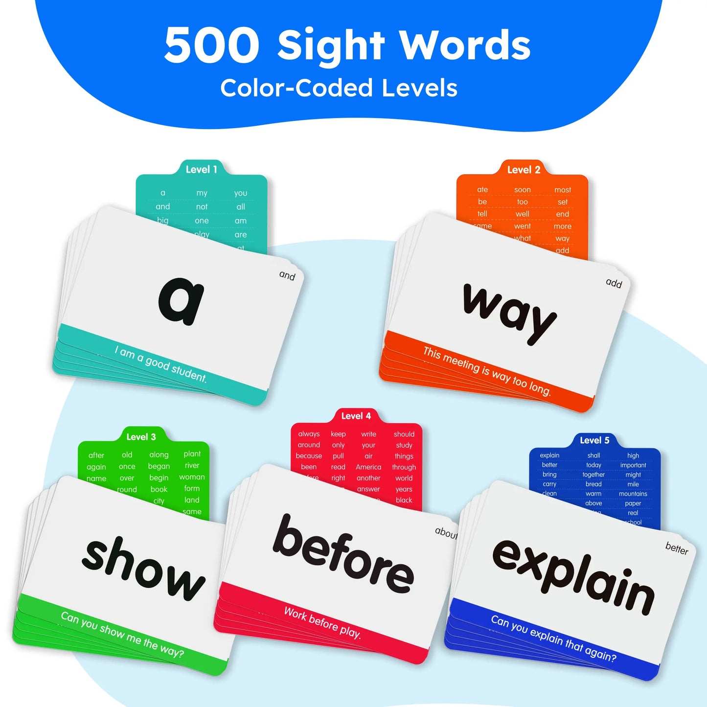 650 Sight Words & Phonics Flash Cards, Learn to Read CVC, Blends, Long Vowel Sounds, Dolch & Fry High Frequency Site Words