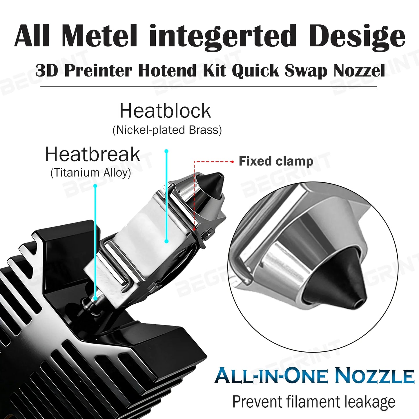 Latest release 0.4mm Hotend For U1 Upgraded Hardened Steel Nozzle For Snapmaker U1 Hot End 3D Printer Heating Block Accessories