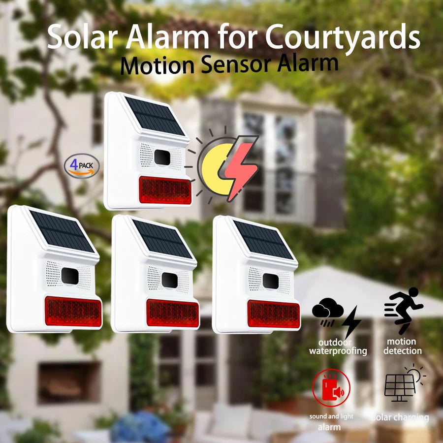 Home alarm 433MHZ Wireless Solar SIren Sound Light Flash Alarm Outdoor Alarm Horn for PGST GSM Home Security Alarm System