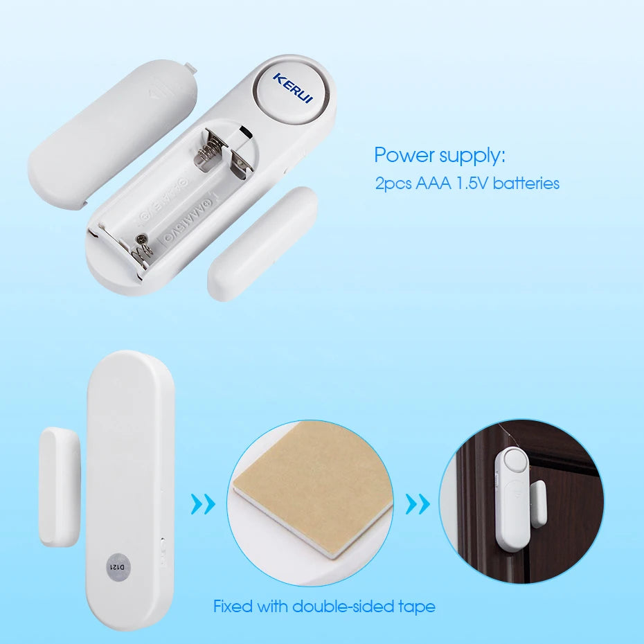 KERUI 120db Wireless Door Window Sensor Alarm with Remote Control 300ft Anti-theft Alarm System Home Security