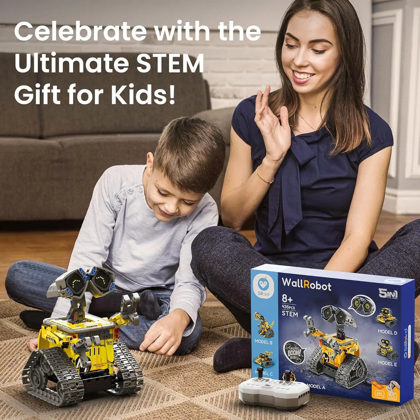 Remote Control Robot Building Kit for Kids Ages 8-14, STEM Coding Toy with 5 Models and 435 Pieces