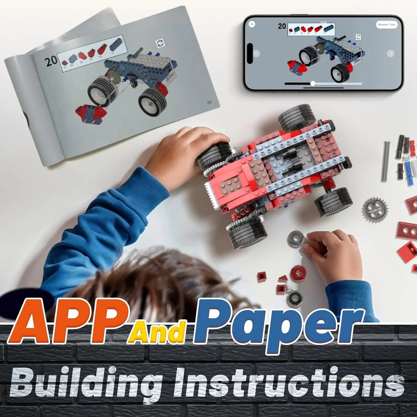 8 in 1 STEM Kits for Kids Age 6-8, DIY Electronic Monster Truck Building Kit, STEM Toys for Boys Craft Projects, Build Robot DIY