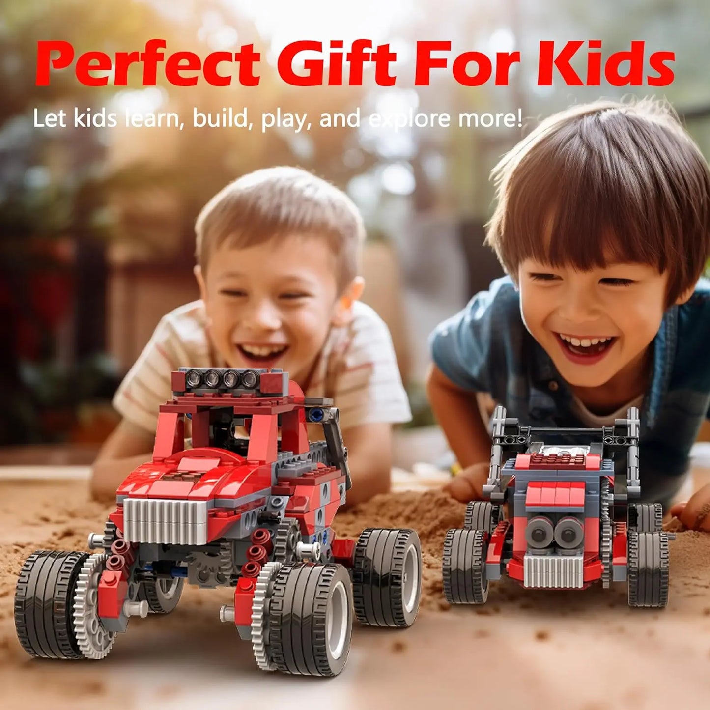 8 in 1 STEM Kits for Kids Age 6-8, DIY Electronic Monster Truck Building Kit, STEM Toys for Boys Craft Projects, Build Robot DIY