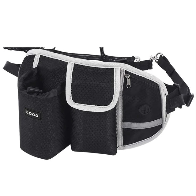 Pet Dog Training Waist Bag Dogs Treat Bag Hands-free Sports Multifunction Outdoor Walk Dog Leash Reflective Waterproof Nylon