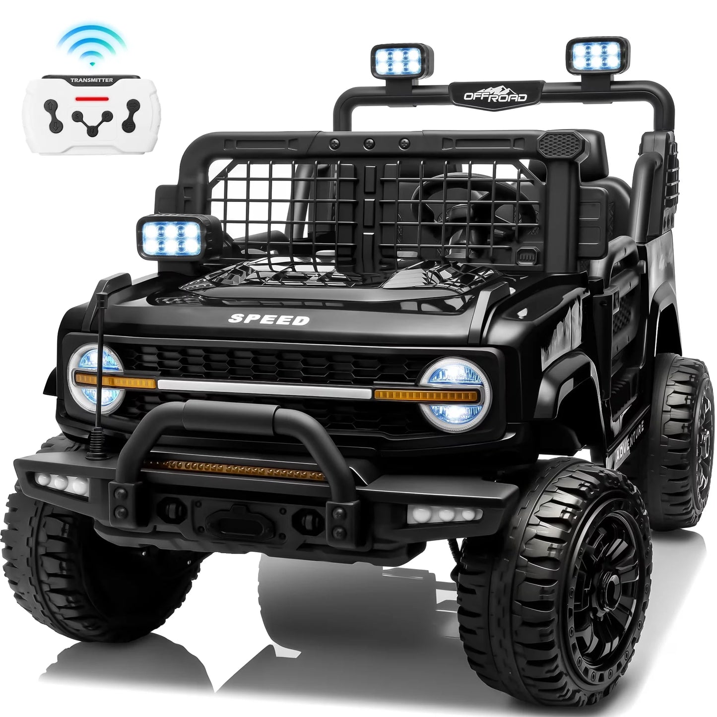 24V 800W 2 Seater Kids Ride On Truck Off-Road Electric Vehicle with Parent Remote Control, 2-5MPH Ride On Car with Bluetooth Music LED Lights Shock Absorbers, Max Load 110Lbs Kids Toy Gift for Girls Boys