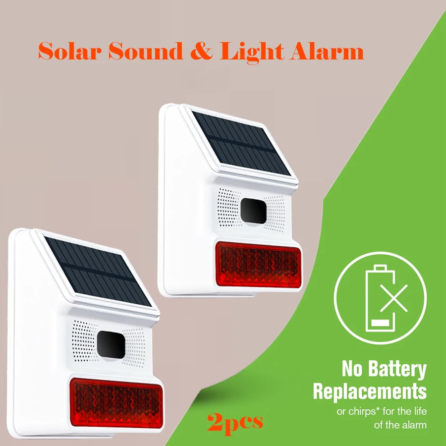 Home alarm 433MHZ Wireless Solar SIren Sound Light Flash Alarm Outdoor Alarm Horn for PGST GSM Home Security Alarm System