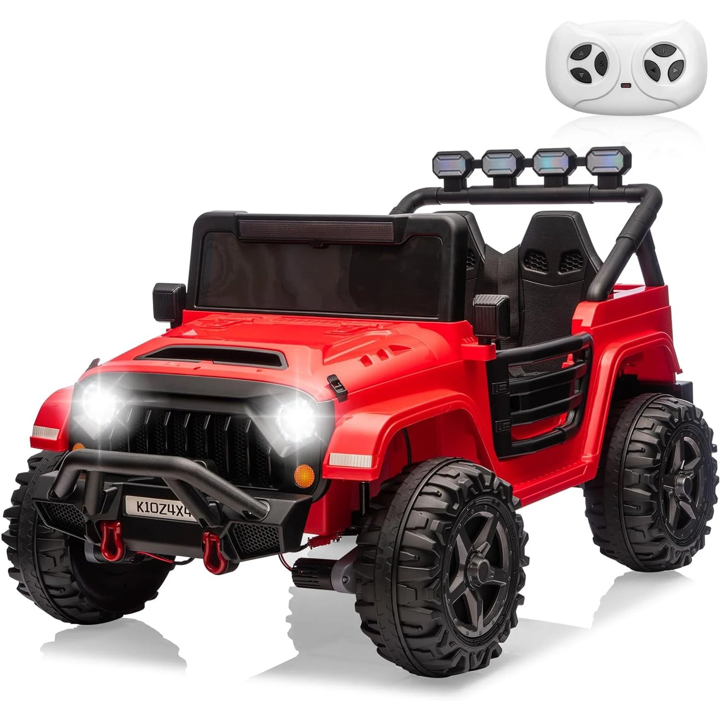 2 Seater Ride on Car for Kids, 24V Electric Toys w/Remote Control,4 Powerful Motors, 4WD/2WD, 3 Speeds, Led Lights, Bluetooth,
