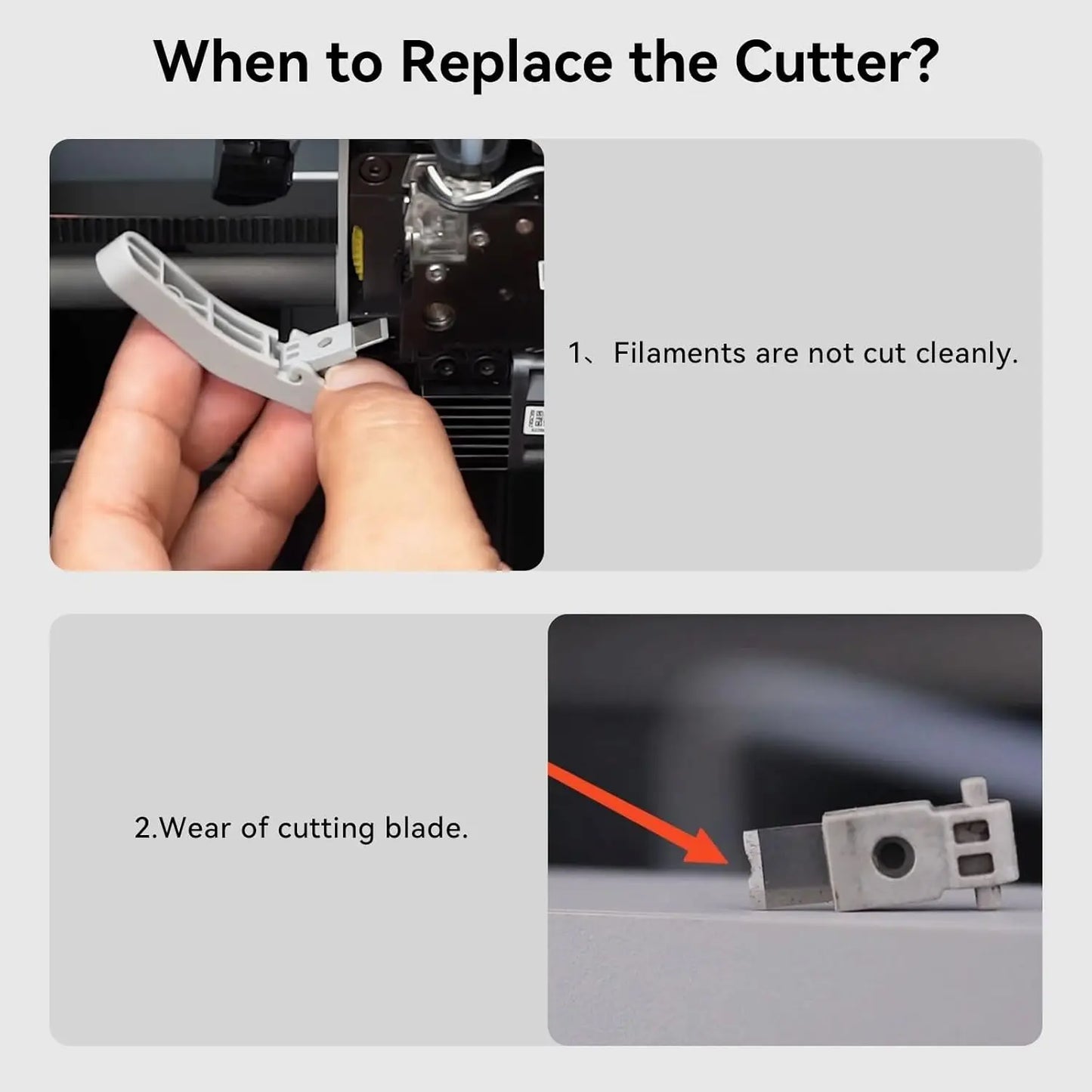 For Bambulab 3D Printer Tool Head Cutter Replacement Accessory Compatible with X1 P1 A1 A1 Mini Filament Cutter for Bambu Lab
