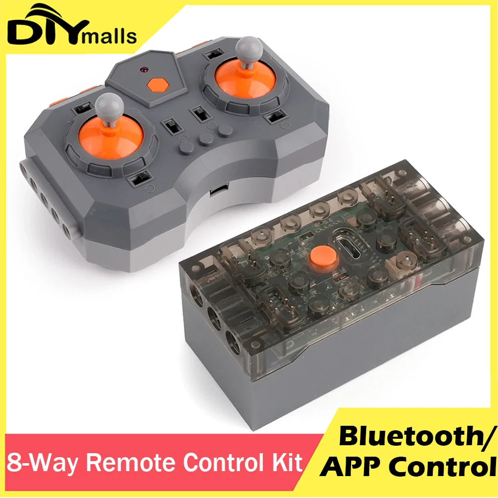 New 8-Way Remote Control Kit With 6.0 Lithium Battery Box Support Bluetooth/APP Program Remote Control MOC Building Blocks Parts