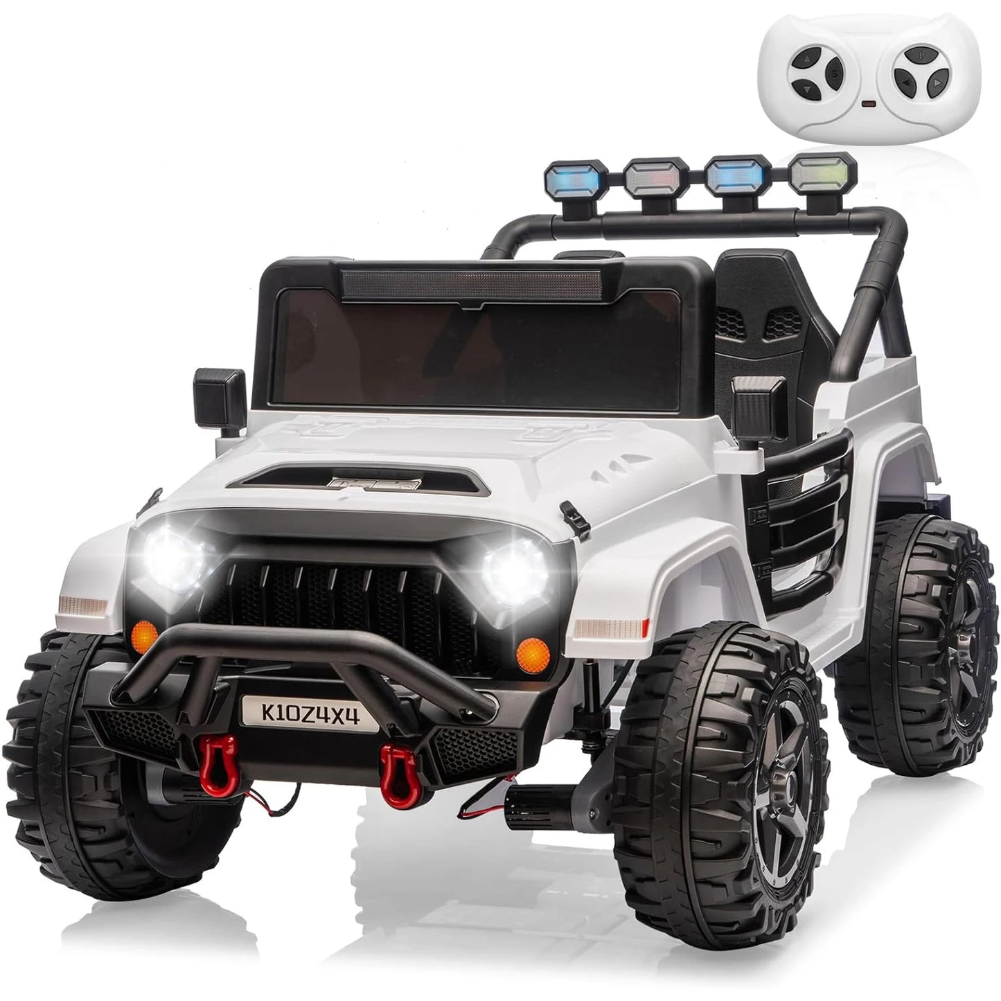 2 Seater Ride on Car for Kids, 24V Electric Toys w/Remote Control,4 Powerful Motors, 4WD/2WD, 3 Speeds, Led Lights, Bluetooth,