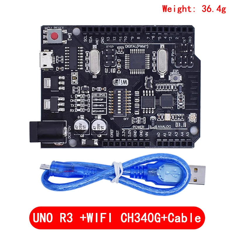1Set UNOR3 Official Box ATMEGA16U2 / UNOR3+WiFi R3 MEGA328P Chip CH340G For Arduino UNOR3 Development Board WeMos ESP8266