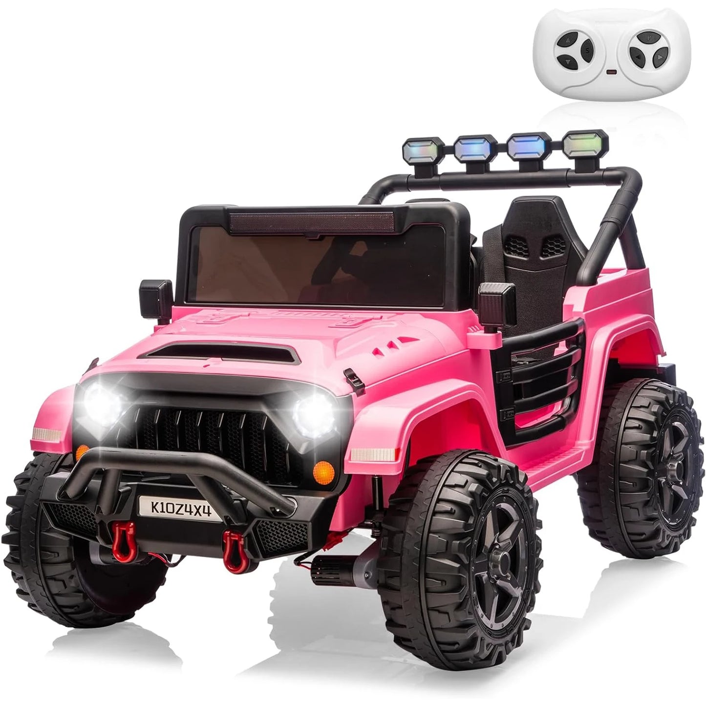 2 Seater Ride on Car for Kids, 24V Electric Toys w/Remote Control,4 Powerful Motors, 4WD/2WD, 3 Speeds, Led Lights, Bluetooth,