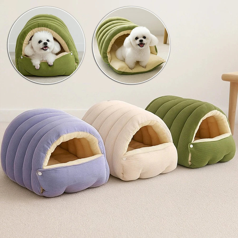Removable Pet Bed,Pet Dog Cave Bed,Plush Thickening Fleece Warm Soft Beds For Puppy Cats Tent Sleeping Mats For Small Medium Pet