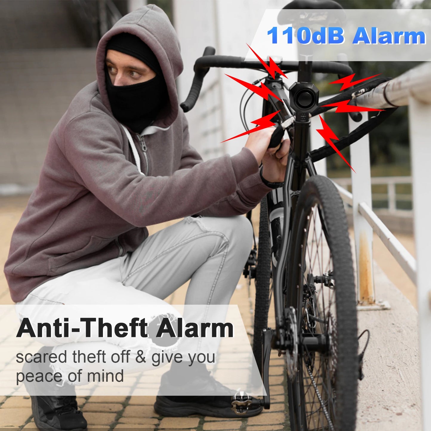USB Charge Bike Alarm Wireless Bicycle Vibration Motion Sensor Alarm Remote Control Motorcycle Alarm Security Protection