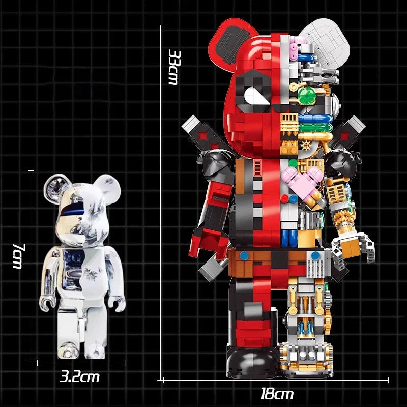 Creative Mechanical Bear Robot Building Blocks Movie Action Figures Model Bricks Desktop Decoration Toys Gift Collection Decor