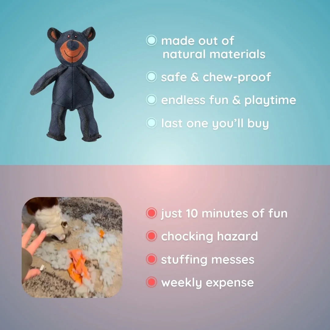 Bear 2.0 Dog Toys Aggressive Chewer Durable Powerful Chew Toy Small Medium Large Breed Extreme Chewing Interactive Games Pet Toy