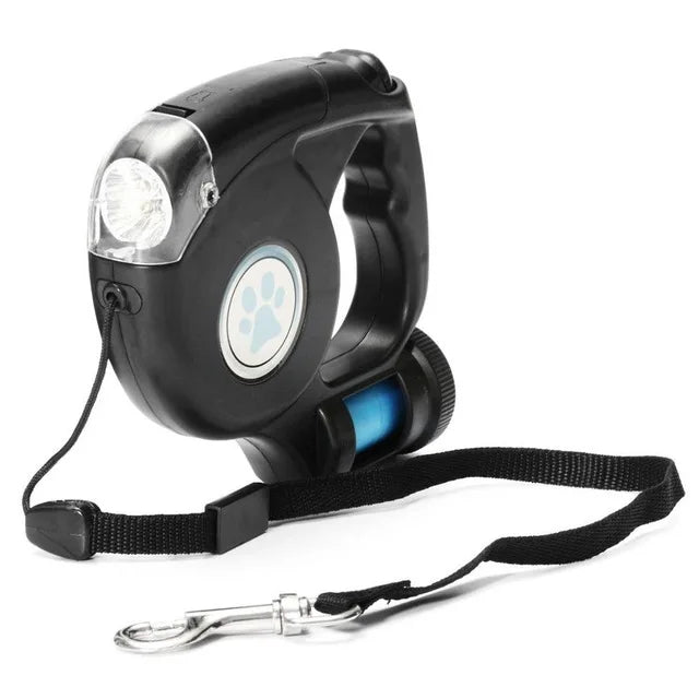 Pet Leash, Dog Automatic Retractable Leash with Light, Three-in-one Automatic Leash Outdoor Dog Walking Leash