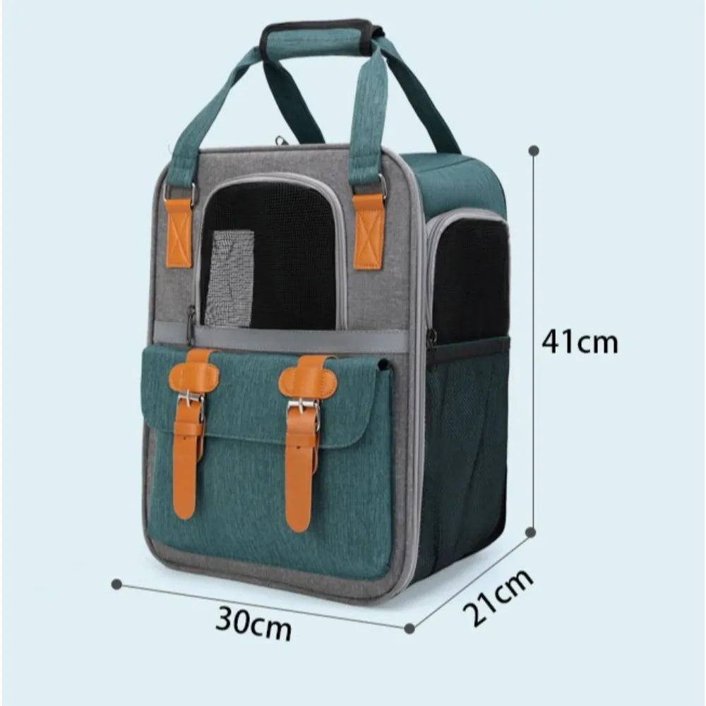 Wear-resistant Cat Backpack Pet Carrier Double Shoulder Bag for Outdoor Travel Portable Pet Bag