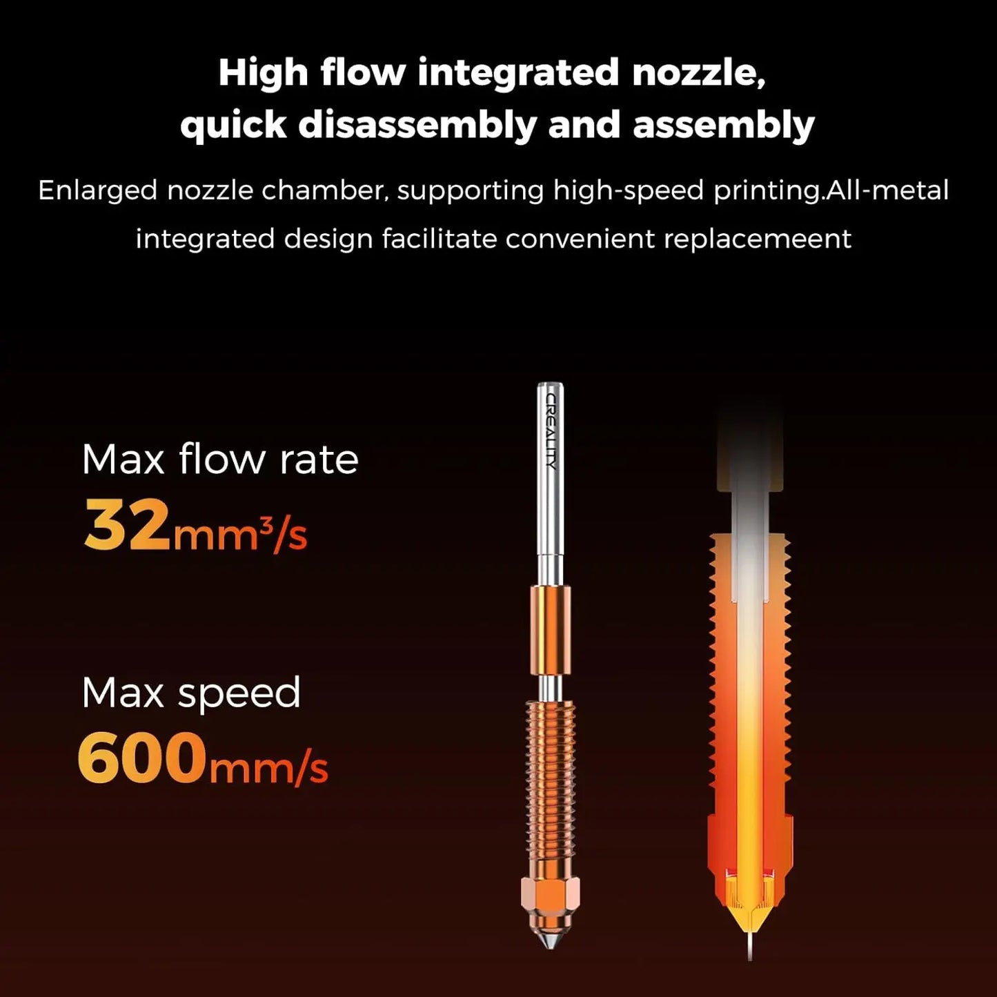 Creality 2025 K1 SE/K1C/K1/K1 Max Hotend Upgrade Ceramic Heating Block Kit Terminal with Buckle 600mm/s High-Speed