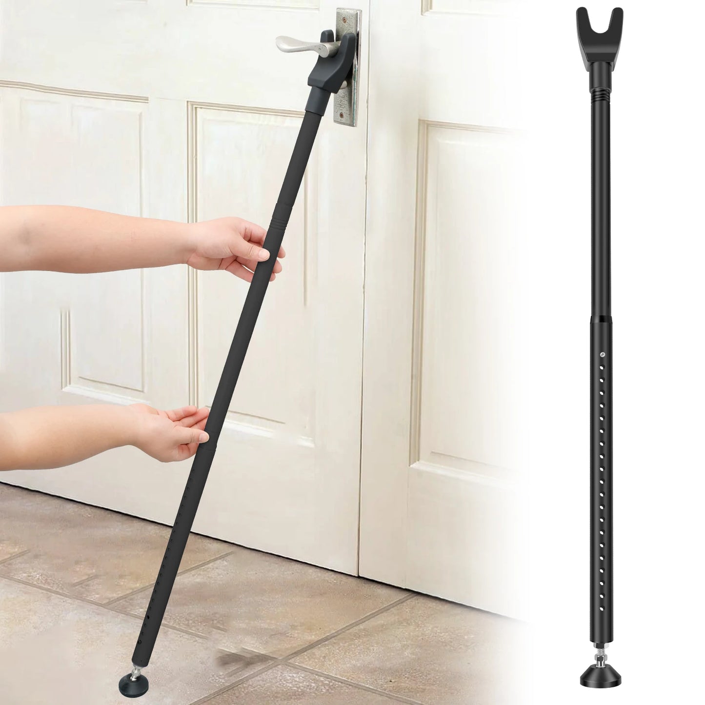 Door Security Bar 44-55 Inch Adjustable Door Security Bar Home Security Door Stopper Door Security 3 In 1 Door Jammer Security