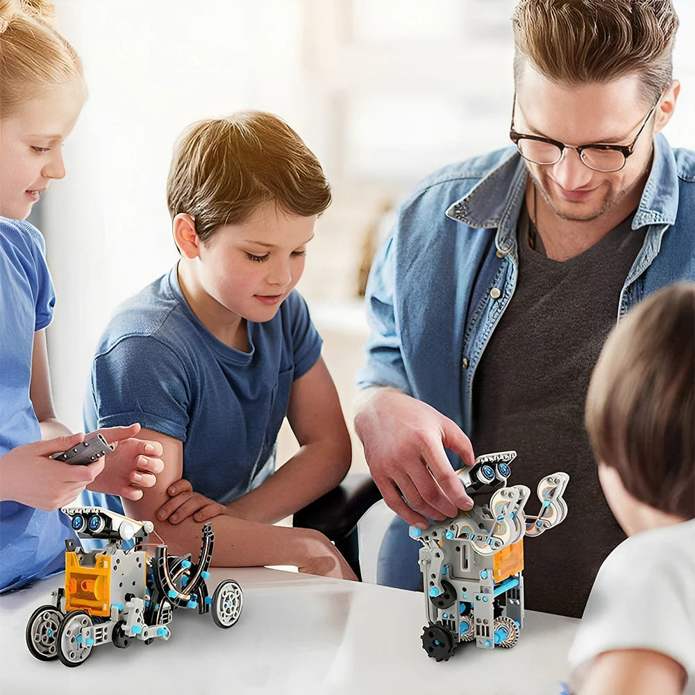 STEM 13 in 1 Solar Powered Robot Science Kit DIY Building Blocks Gift for Kids Electronic DIY Creative Educational Assembly Toys