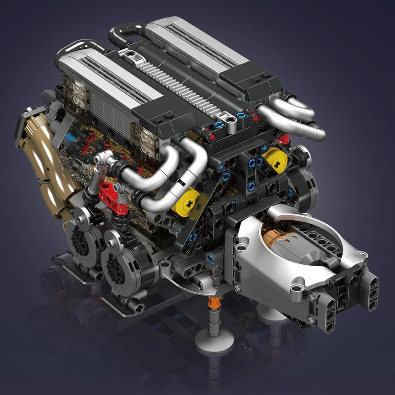 Mould King 10131 Technical Car Part Building Block W16 Engine for BGT Supercar Set Assembly Car Brick Toys Kids Christmas Gift