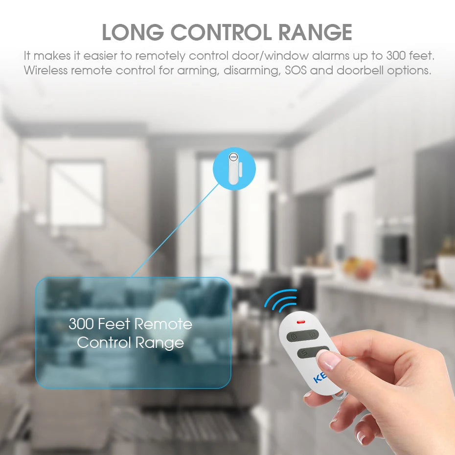 KERUI 120db Wireless Door Window Sensor Alarm with Remote Control 300ft Anti-theft Alarm System Home Security