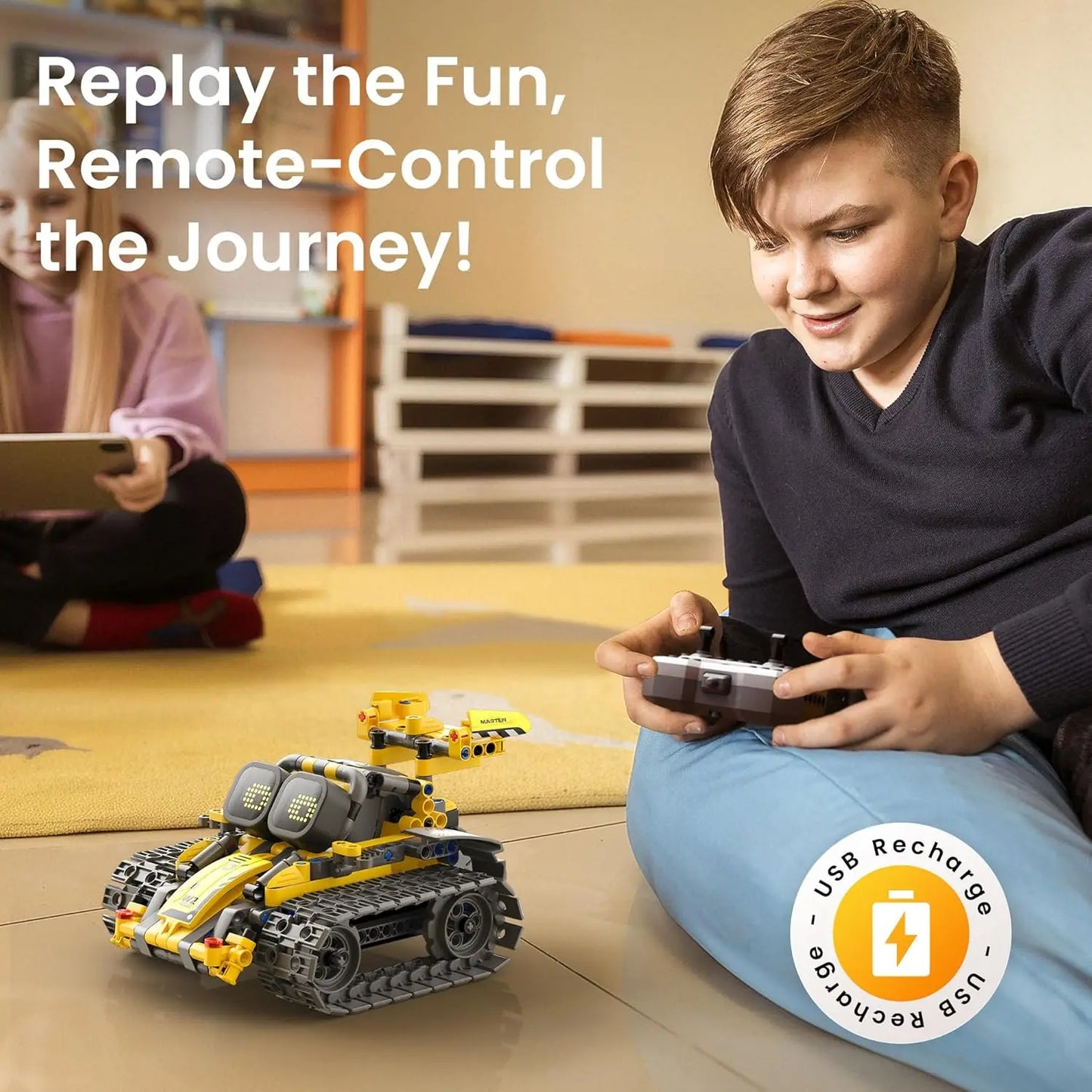 Remote Control Robot Building Kit for Kids Ages 8-14, STEM Coding Toy with 5 Models and 435 Pieces