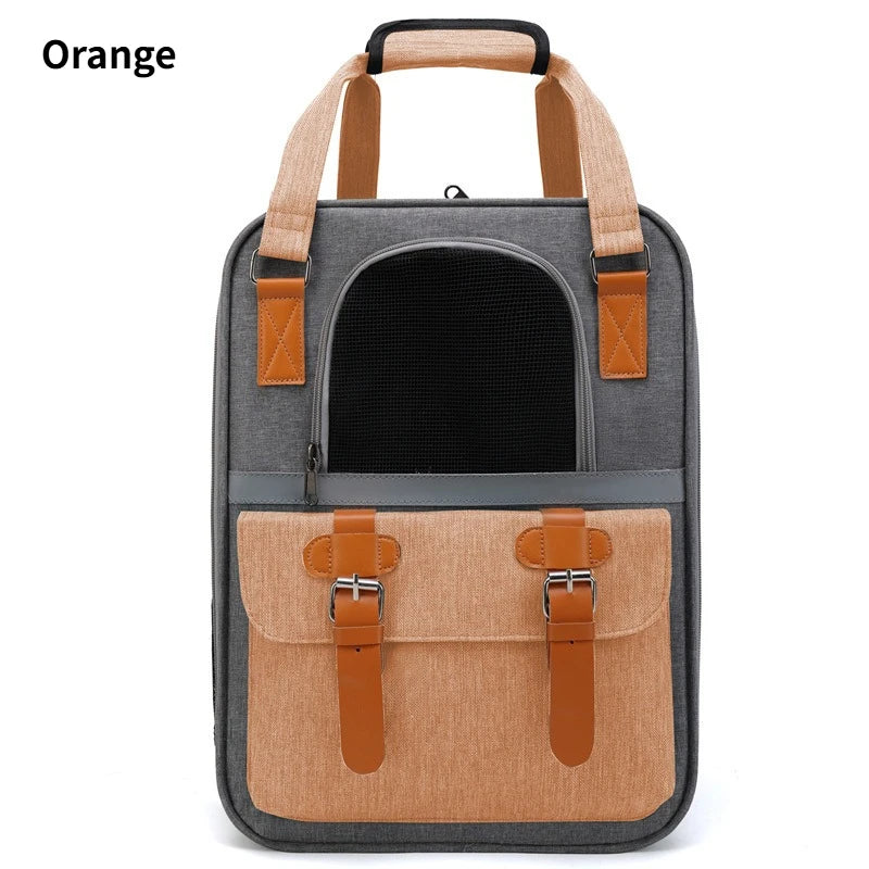Wear-resistant Cat Backpack Pet Carrier Double Shoulder Bag for Outdoor Travel Portable Pet Bag