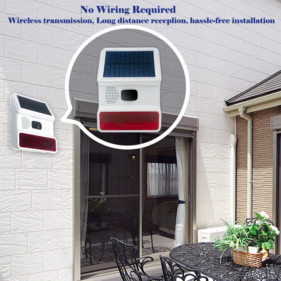 Home alarm 433MHZ Wireless Solar SIren Sound Light Flash Alarm Outdoor Alarm Horn for PGST GSM Home Security Alarm System