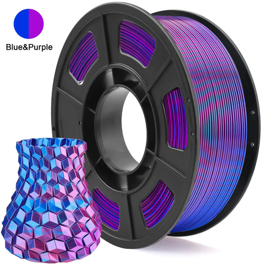 PLA Filament 1.75mm Dual Color Blue Purple, 3D Printer Filament , 250g Spool(0.55lbs) Fits for Most FDM 3D Printers