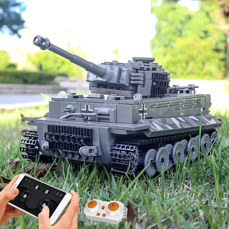 Mould King 20014 Technical Tank Toys The Remote Control Tiger Tank Building Block Assembly Tank Brick Set Kids Christmas Gift
