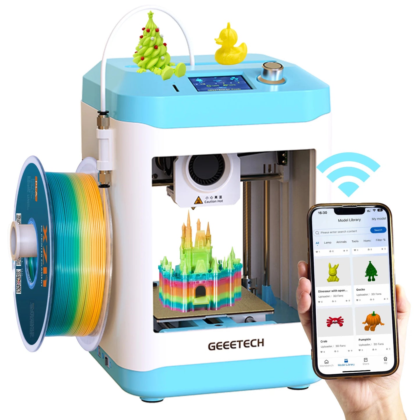 Geeetech M1 3D Printer for Kids and Beginners, Mini 3D Printers with Auto Leveling,High Speed and Fully Open Source