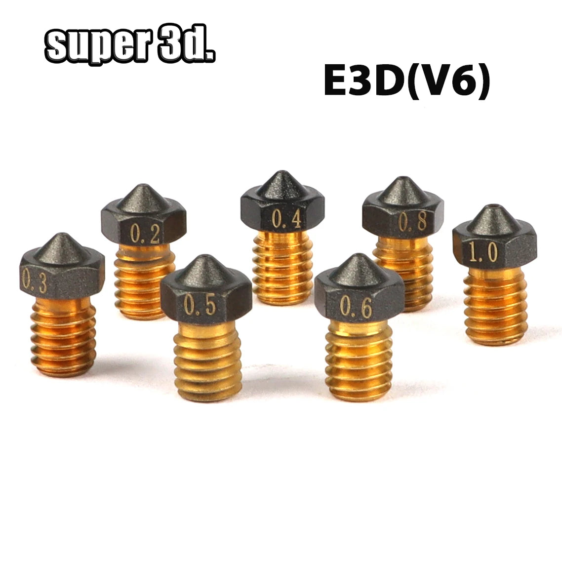 1/2/5PCS MK8/E3D/Volcano Brass PTFE Nozzle Coated Non Stick Filament 0.2/0.3/0.4/0.6/0.8/1.0mm 3D Printer Ender 3 envio gratis