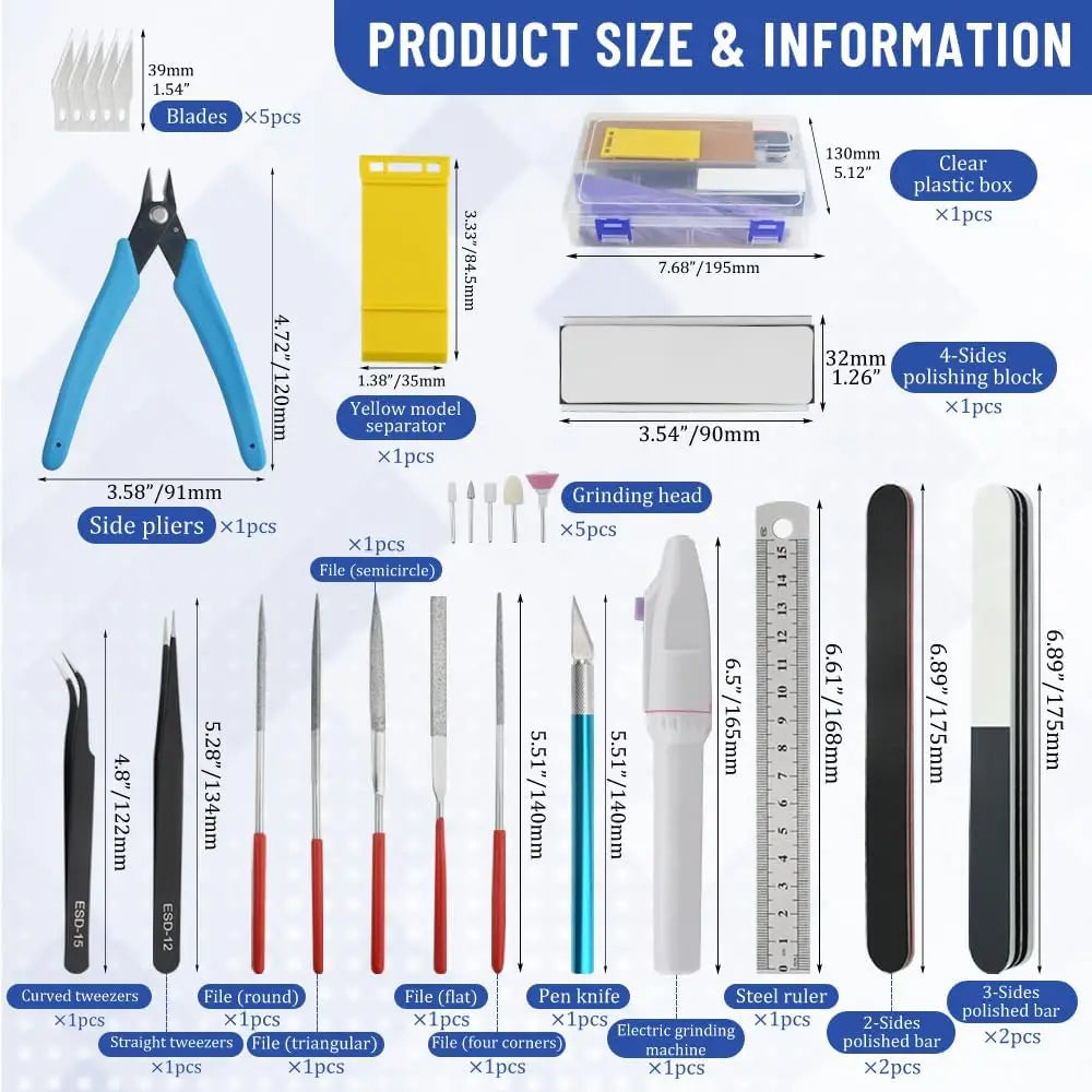 28-Piece Model Building Tool Kit for DIY Cars, Airplanes, Robots & Crafts - Beginner to Advanced