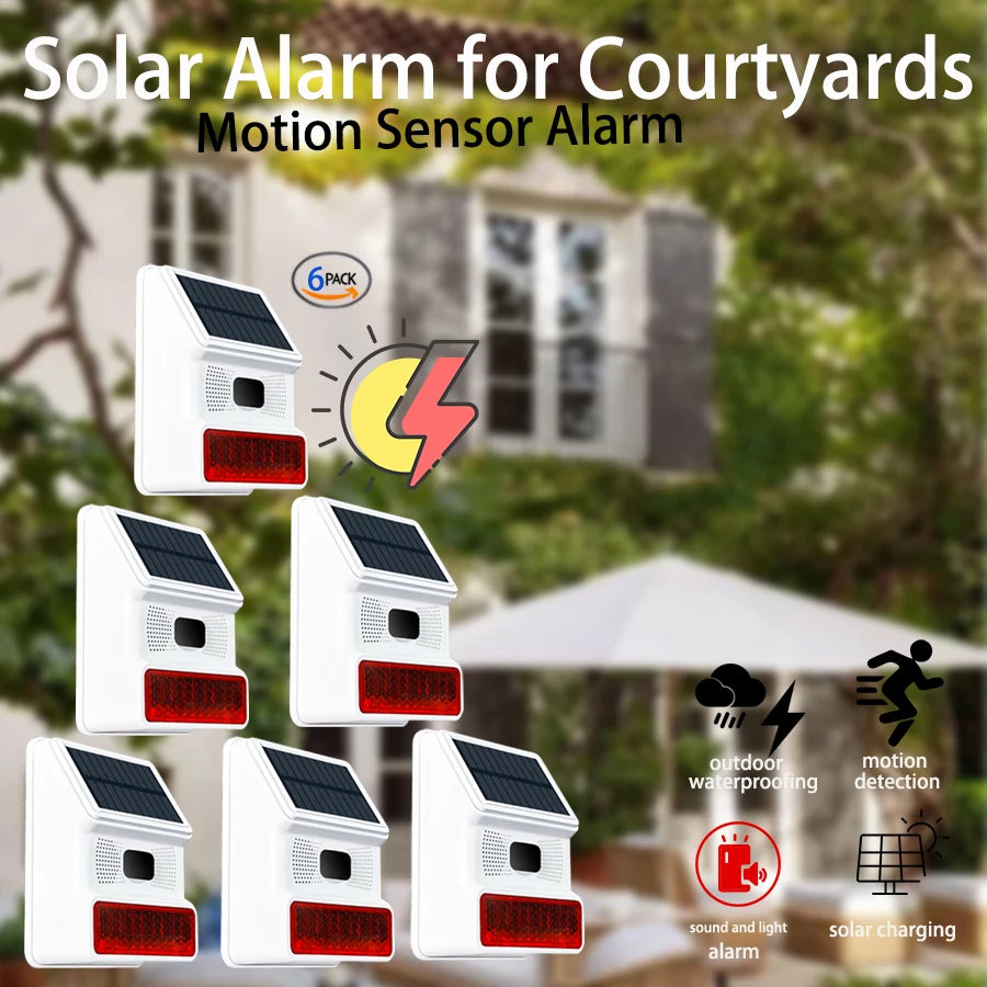 Home alarm 433MHZ Wireless Solar SIren Sound Light Flash Alarm Outdoor Alarm Horn for PGST GSM Home Security Alarm System