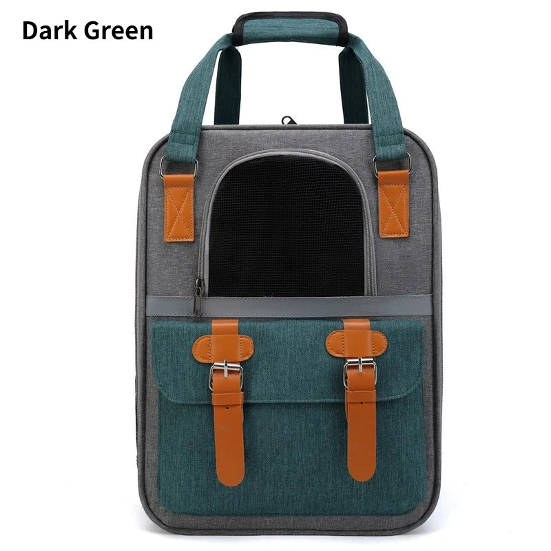 Wear-resistant Cat Backpack Pet Carrier Double Shoulder Bag for Outdoor Travel Portable Pet Bag